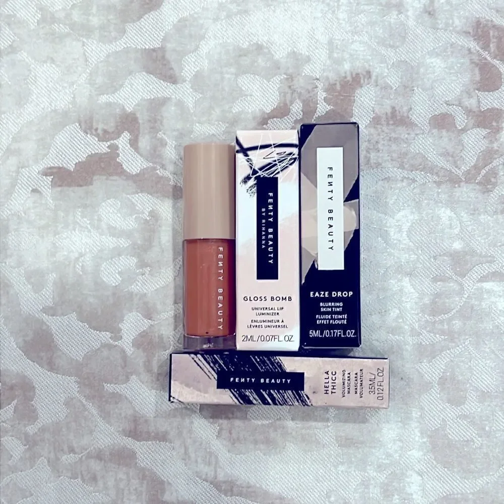 FENTY BEAUTY FENTY GLOW, Mascara & Blurring Skin Tint Bundle, Mini Size, NWB